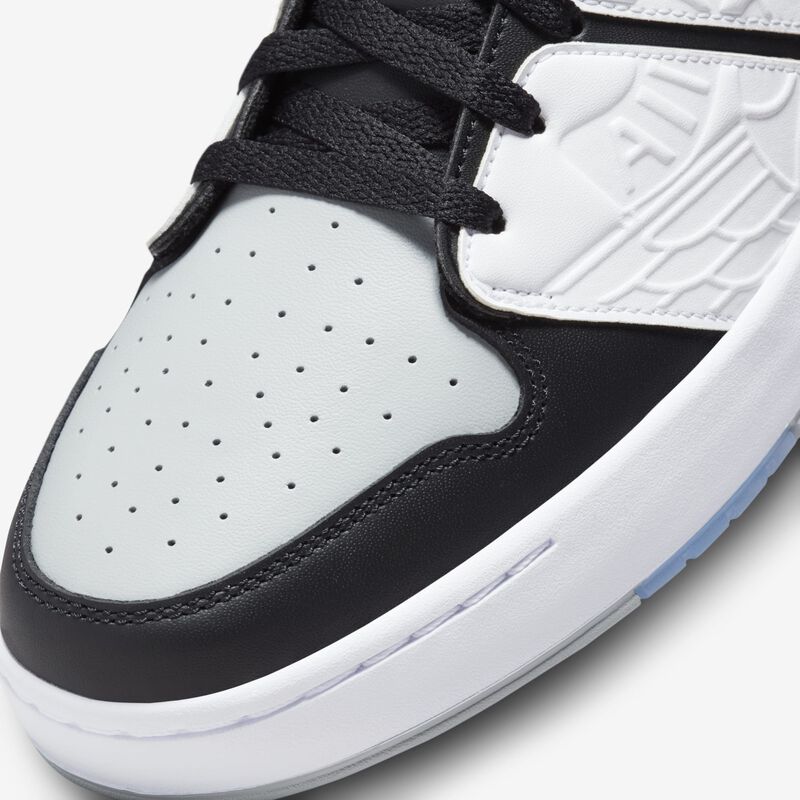 Jordan Nu Retro 1 Low, Blanco/Negro-Gris Ahumado Claro-Rojo Universitario, hi-res