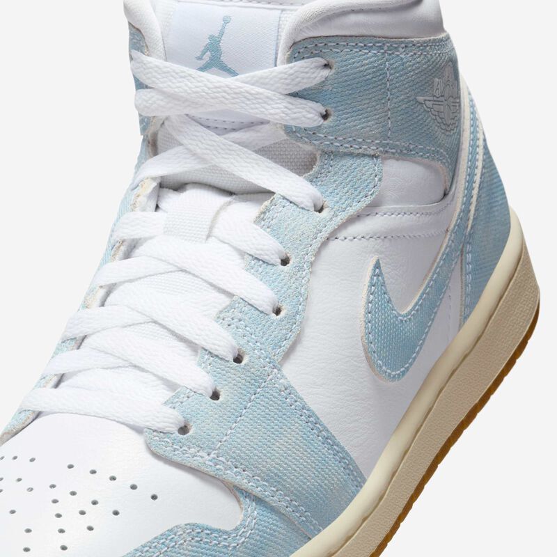 Air Jordan 1 Mid SE, Blanco/Vela/Marrón claro goma/Azul gastado, hi-res