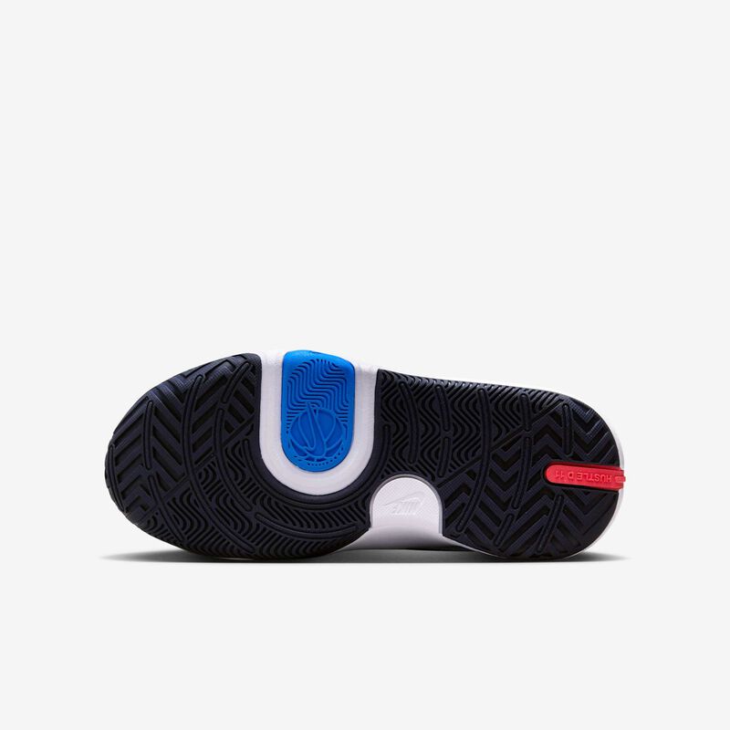 Nike Team Hustle D 11, Blanco/Carmesí Brillante/Azul Foto/Toque De Limón Claro, hi-res