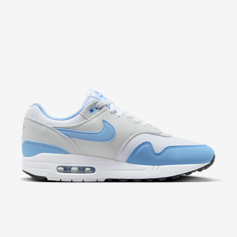 Nike Air Max 1, Blanco/Polvo fotón/Negro/Azul universitario, hi-res