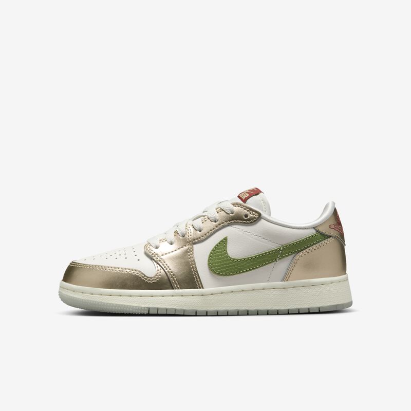 Air Jordan 1 Retro Low OG Chinese New Year, Vela/Verde Aceite-Mtlc Oro Grano-Cedro, hi-res