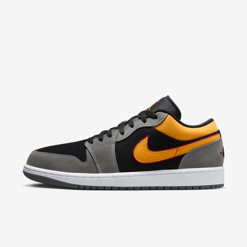 Air Jordan 1 Low SE, Negro/Grafito claro/Rojo cardenal/Naranja vivo, hi-res