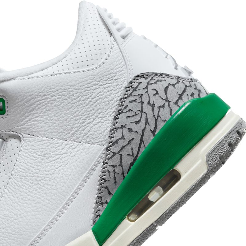 Air Jordan 3 Retro, Blanco/Verde suerte/Gris cemento/Rojo Varsity, hi-res