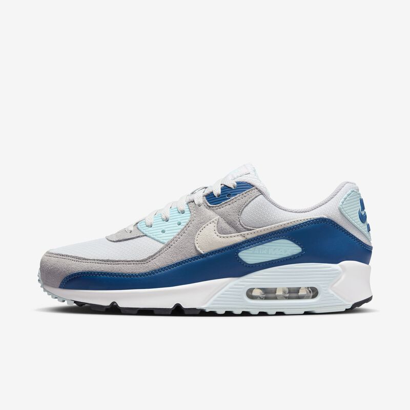 Nike Air Max 90, Platino Puro/Blanco-Azul Glaciar, hi-res