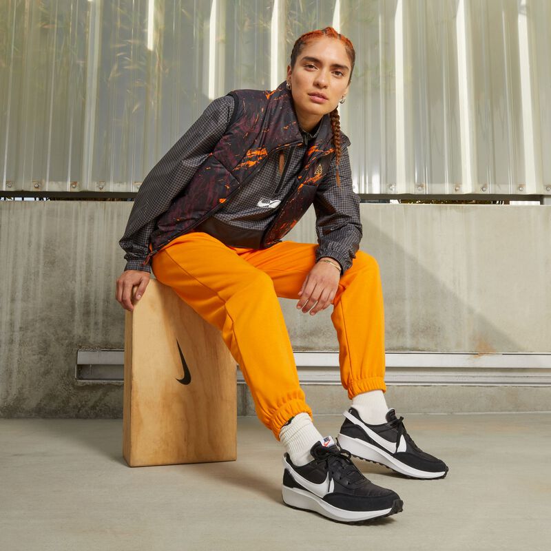 Nike Waffle Debut, Negro/Naranja/Transparente/Blanco, hi-res