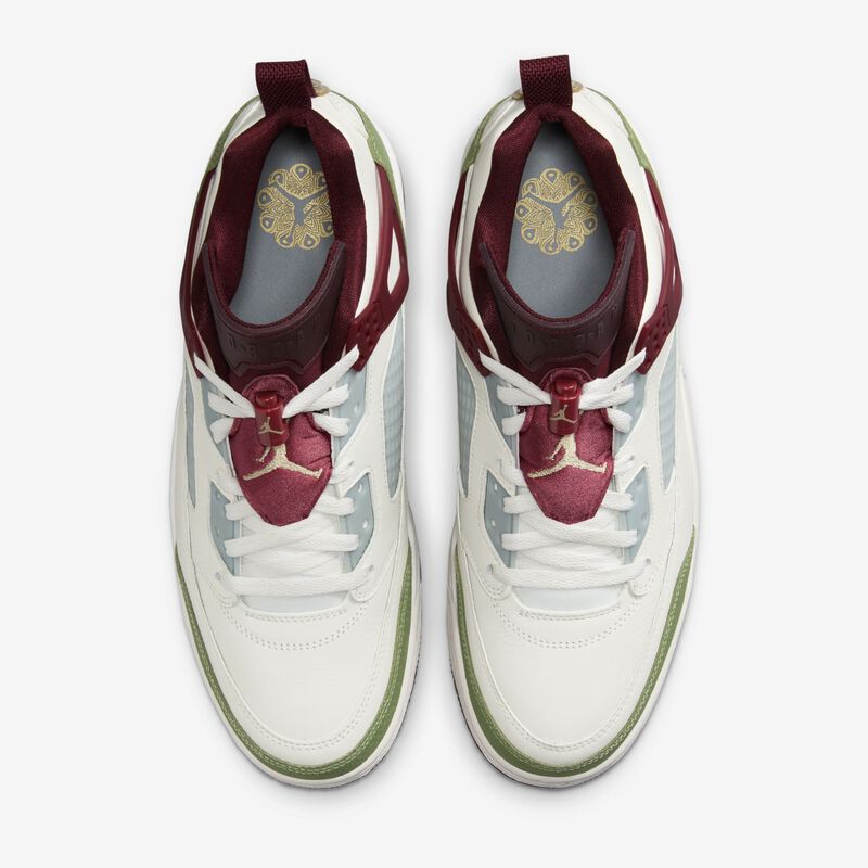 Jordan Spizike Low Lunar New Year, Vela/Verde Aceite/Rojo Oscuro del Equipo/Oro Metálico, hi-res