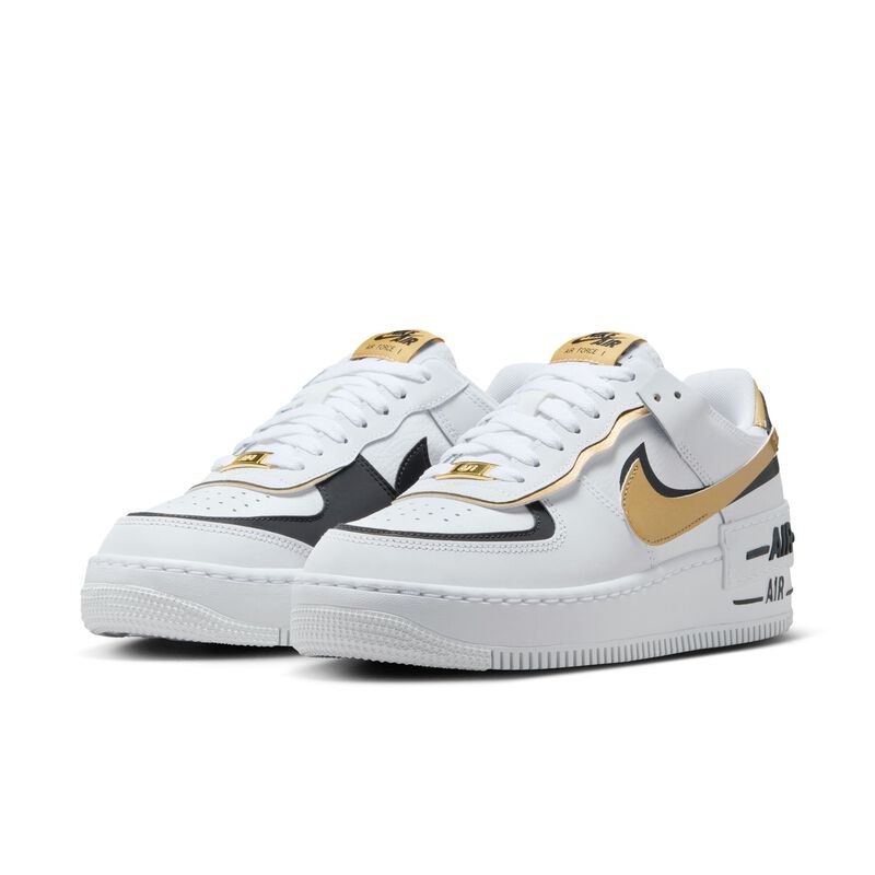 Nike Air Force 1 Shadow, Blanco/Mtlc Oro-Negro, hi-res