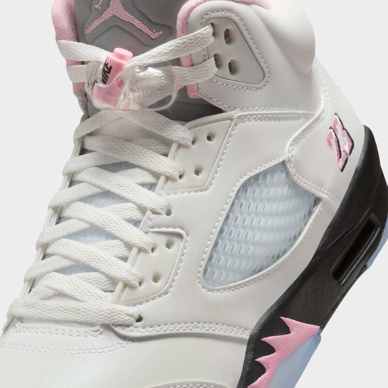 Air Jordan 5 Retro, Blanco/Negro/Rosa suave medio, hi-res
