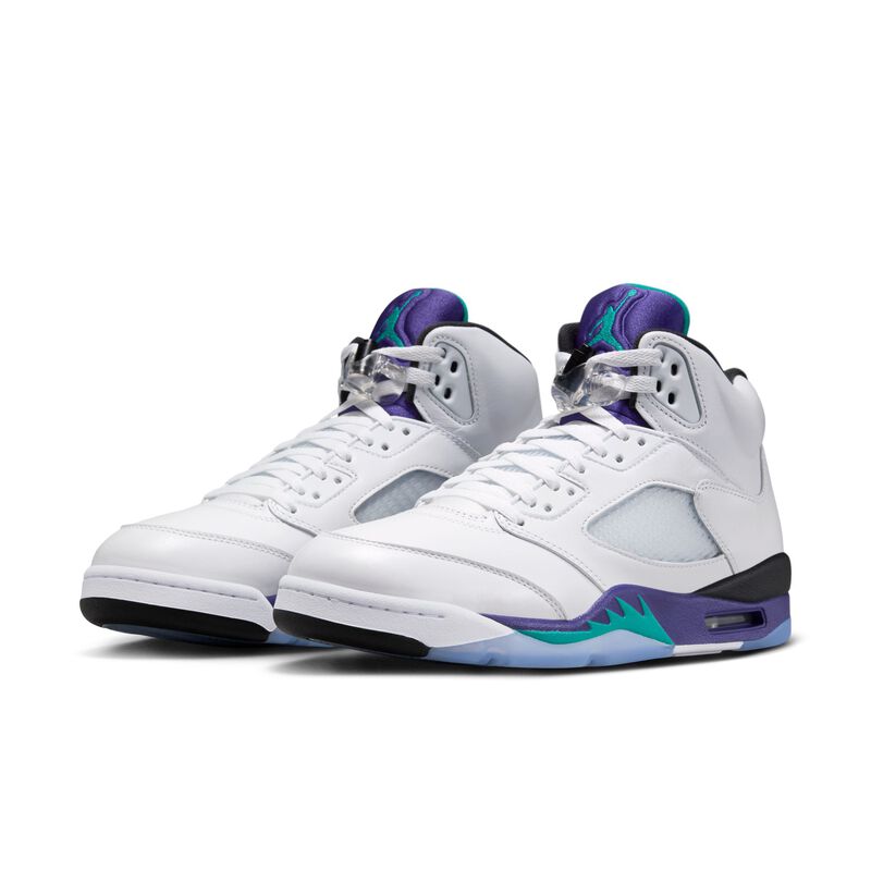 Air Jordan 5 Retro Grape, Blanco/Nueva Esmeralda-Uva Hielo-Negro, hi-res