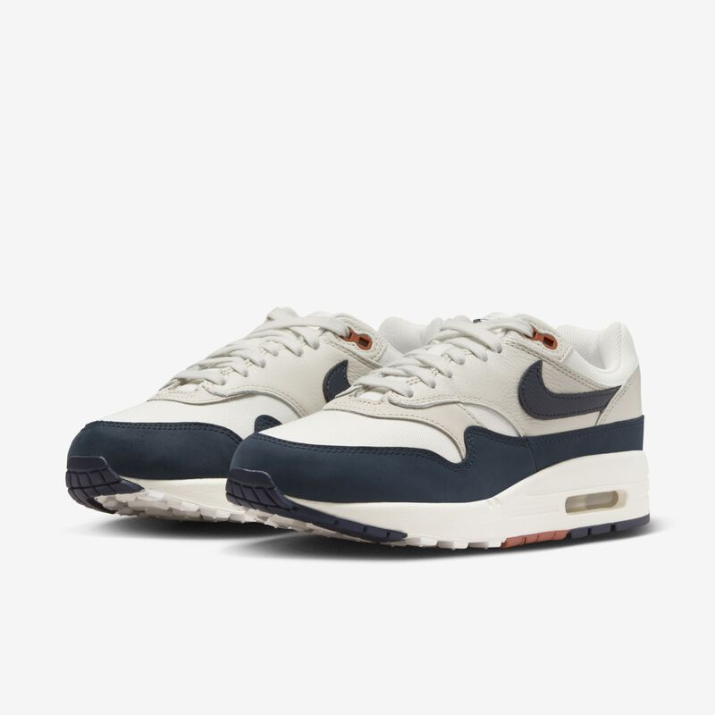 Nike Air Max 1 LX, Marrón verdoso claro/Obsidiana/Naranja fuerte/Vela, hi-res