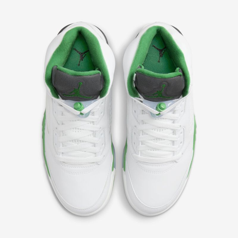 Air Jordan 5 Retro, Blanco/Negro/Azul Hielo/Verde Suerte, hi-res