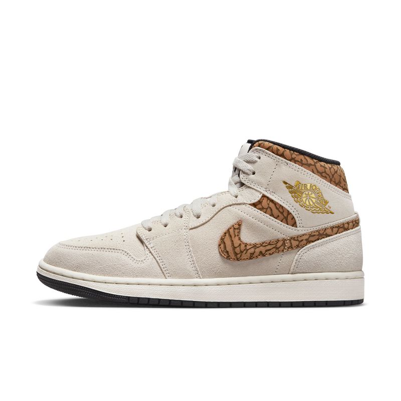 Air Jordan 1 Mid SE, Marrón Orewood claro/Blanco/Bronceado británico claro/Oro metalizado, hi-res