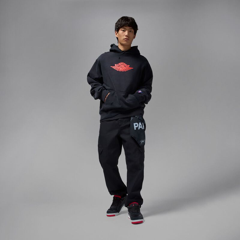 Air Jordan 4 RM, Negro/Gris Lobo/Blanco/Rojo Varsity, hi-res