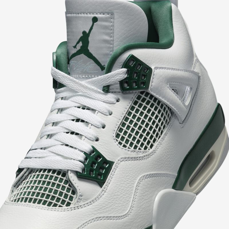 Air Jordan 4 Retro, Blanco/Blanco/Gris Neutro/Verde Oxidado, hi-res
