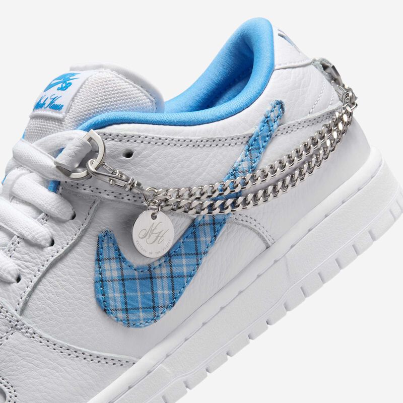 Nike SB Dunk Low Pro, Blanco/Blanco/Azul Marino Medianoche/Azul Universitario, hi-res