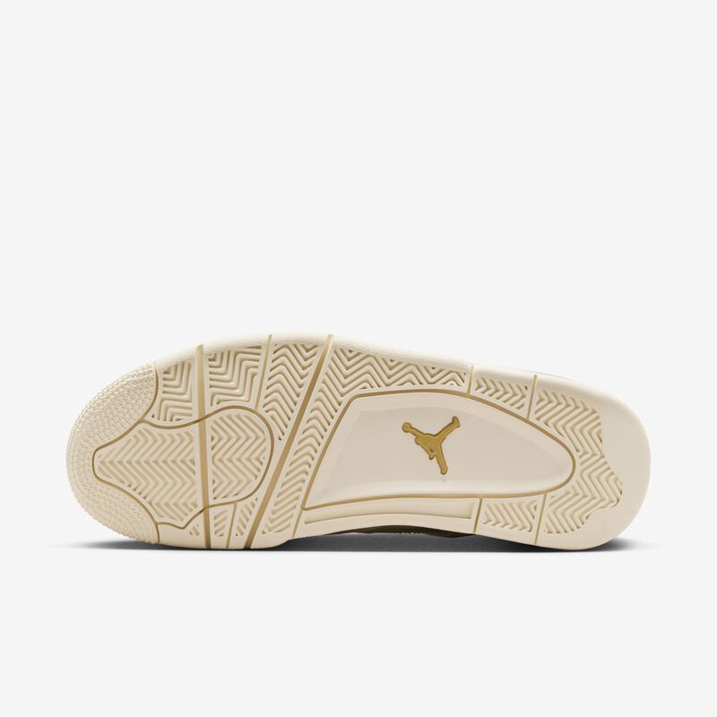 Air Jordan 4 Retro "White and Gold", Vela/Negro/Oro metalizado, hi-res