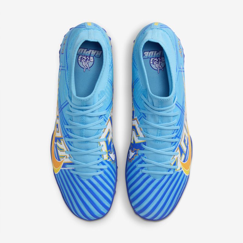 Nike Zoom Mercurial Superfly 9 Academy KM TF, Azul báltico/Blanco, hi-res