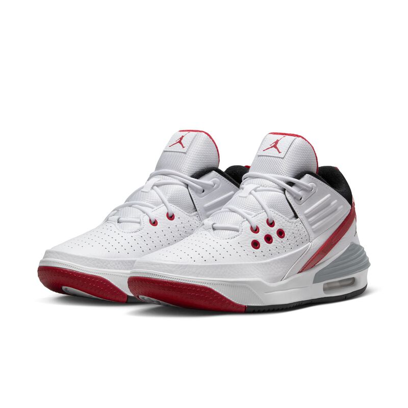 Jordan Max Aura 5, Blanco/Rojo universitario/Gris lobo/Negro, hi-res