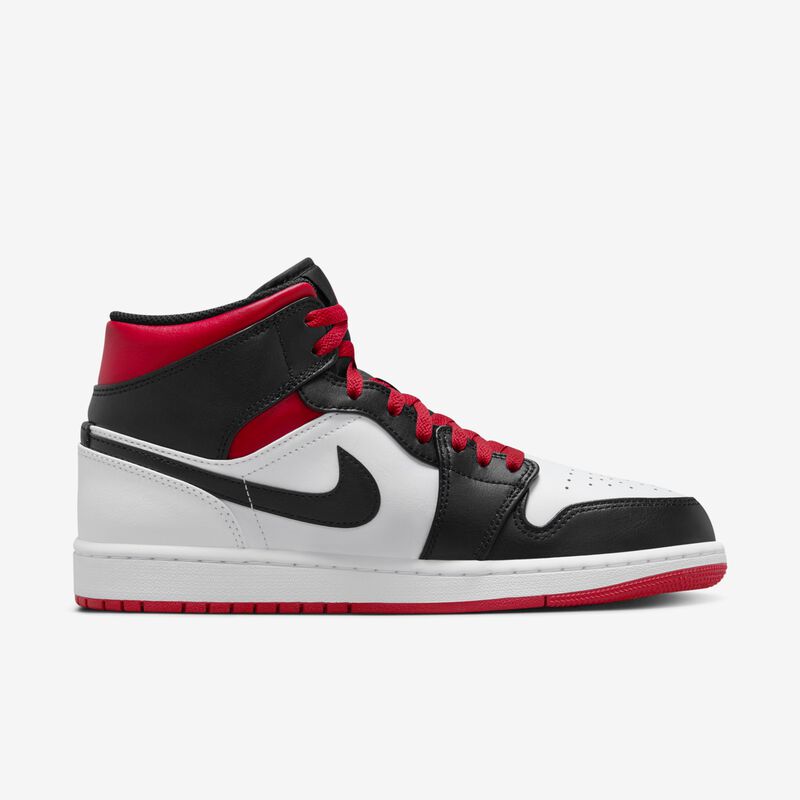 Air Jordan 1 Mid, Blanco/Negro/Rojo gimnasio, hi-res