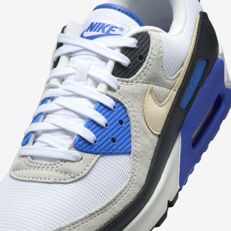 Nike Air Max 90 Premium, Blanco/Azul Carrera/Negro/Caqui, hi-res