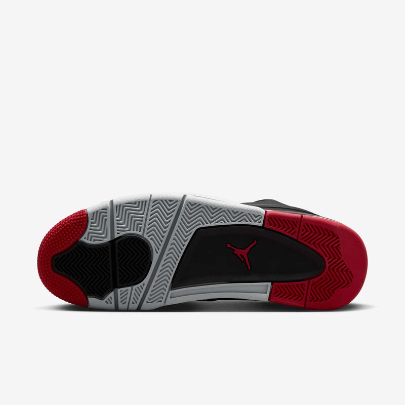 Air Jordan 4 RM, Negro/Gris Lobo/Blanco/Rojo Varsity, hi-res