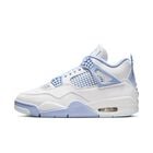 Air Jordan 4 Retro, Blanco/Tinte Azul/Verde Aceite/Aluminio, hi-res