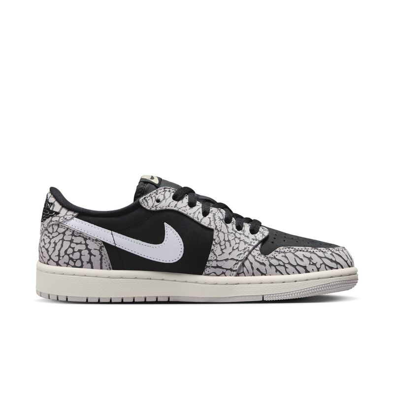 Air Jordan 1 Low OG, Negro/Gris técnico/Blanco/Muselina, hi-res