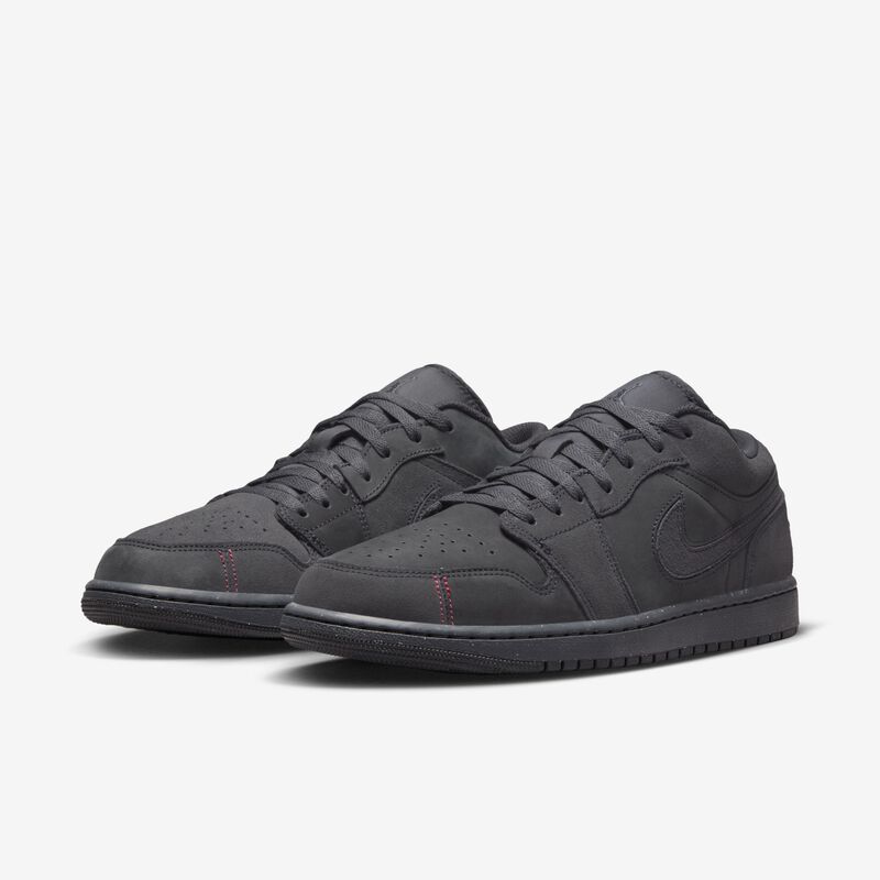 Air Jordan 1 Low SE Craft, Gris ahumado oscuro/Negro-Rojo Varsity, hi-res