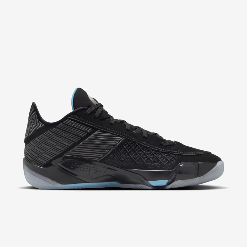 Air Jordan XXXVIII Low, Negro/Gris partícula-Antrancita, hi-res
