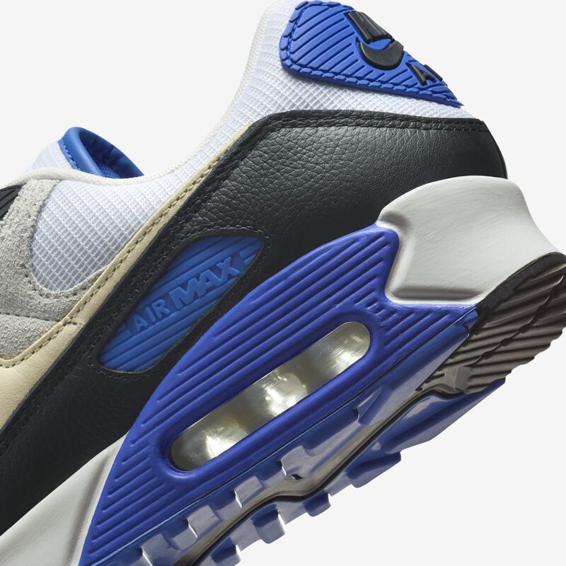 Nike Air Max 90 Premium, Blanco/Azul Carrera/Negro/Caqui, hi-res
