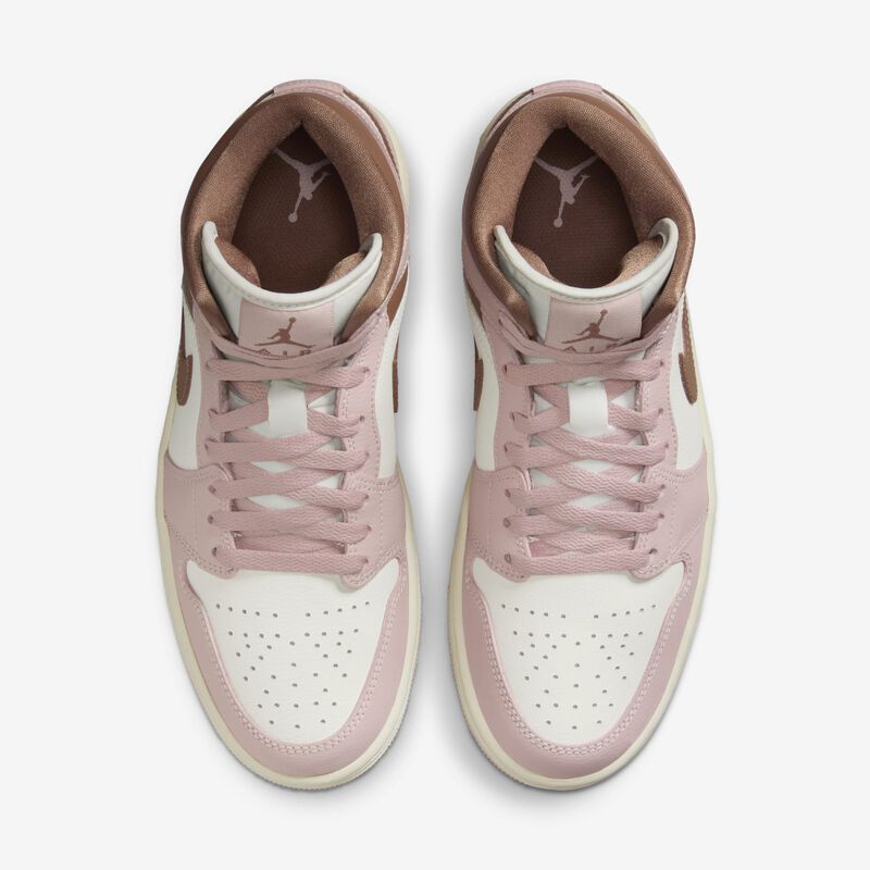 Air Jordan 1 Mid, Oxford Rosa/Arqueo Marrón-Vela, hi-res