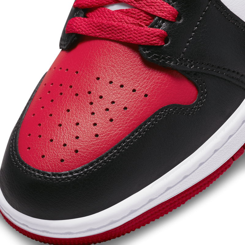 Air Jordan 1 Mid, Negro/Blanco/Rojo gimnasio, hi-res