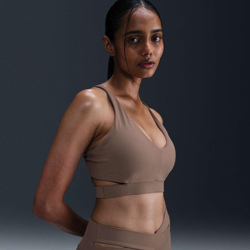Nike Zenvy Rib, Marrón Visón/Blanco, hi-res