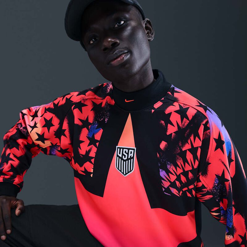 USMNT Authentic Goalkeeper, Negro/Carmes&iacute; brillante/Carmes&iacute; brillante, hi-res