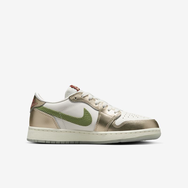 Air Jordan 1 Retro Low OG Chinese New Year, Vela/Verde Aceite-Mtlc Oro Grano-Cedro, hi-res