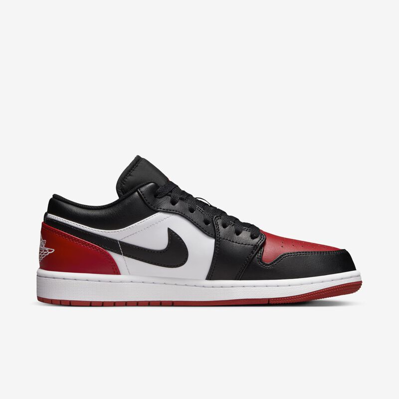 Air Jordan 1 Low, Blanco/Negro-Rojo Universitario-Blanco, hi-res