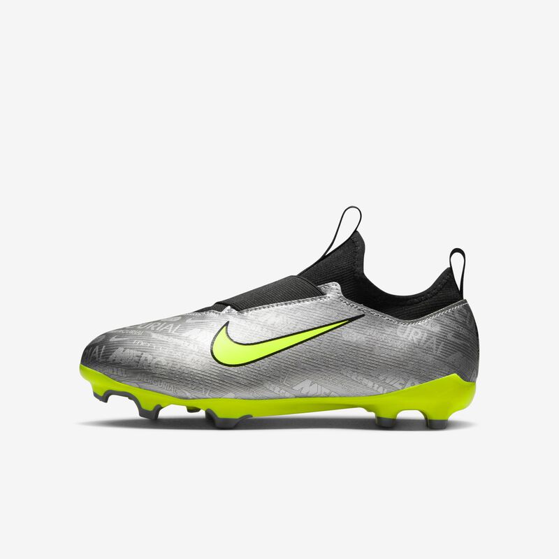 Nike Jr. Zoom Mercurial Vapor 15 Academy XXV MG, Plata metalizado/Negro/Voltio/Voltio, hi-res