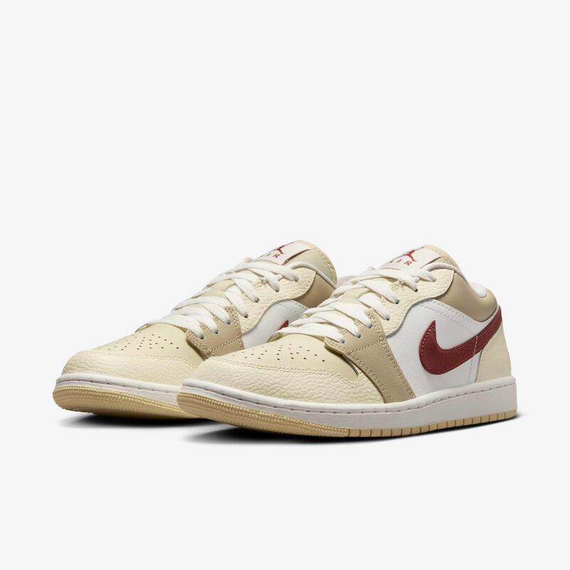Air Jordan 1 Low, Blanco Cumbre/Rojo Sepia-Desierto Caqui, hi-res
