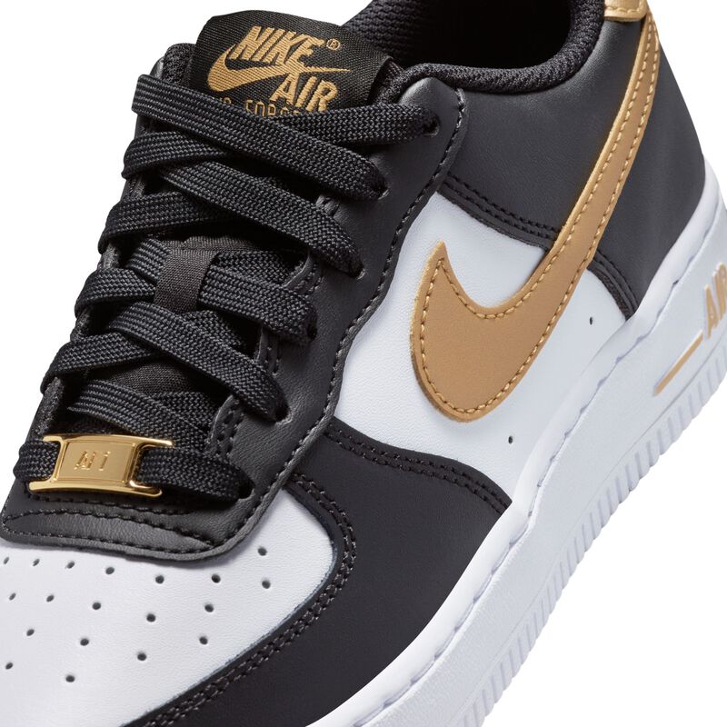 Nike Air Force 1, Negro/Negro/Blanco/Oro metalizado, hi-res