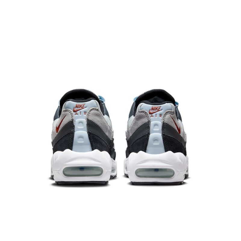 Nike Air Max 95, Gris Lobo/Naranja Rugoso-Tinte Negro-Azul, hi-res