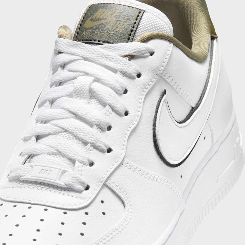 Nike Air Force 1 '07 Essential, Blanco/Sequoia-Oliva Medio, hi-res