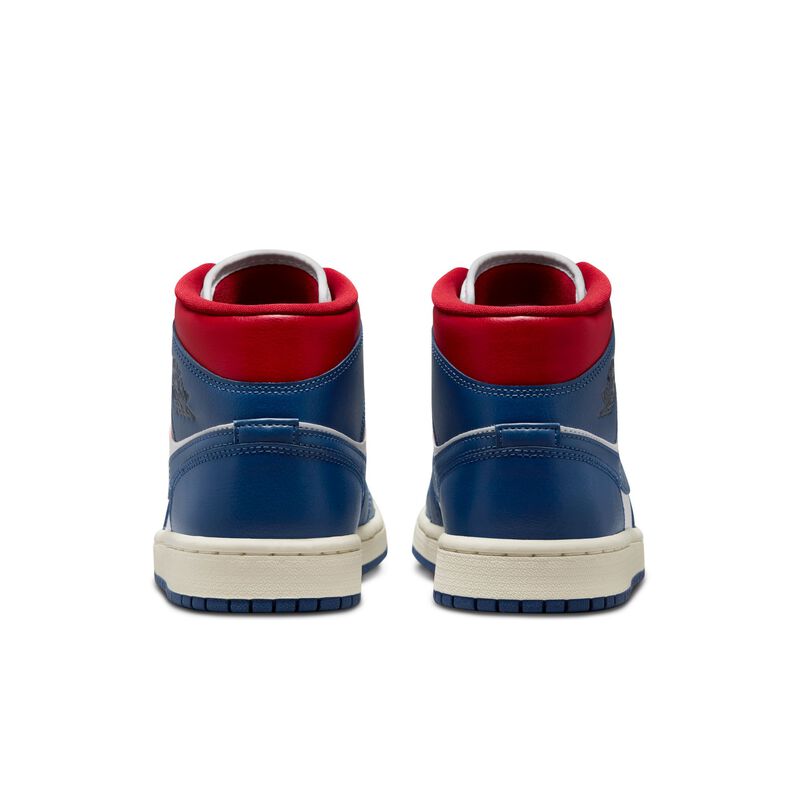 Air Jordan 1 Mid, Blanco/Rojo gimnasio/Vela/Azul francés, hi-res