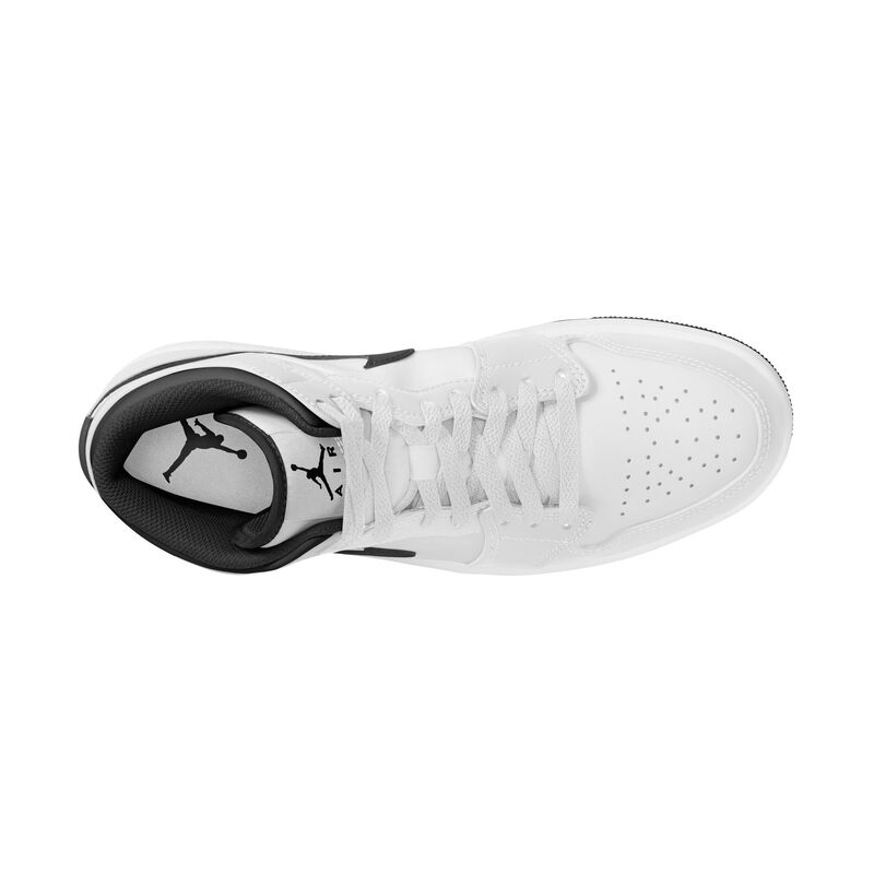 Air Jordan 1 Mid, Blanco/Blanco/Negro/Negro, hi-res