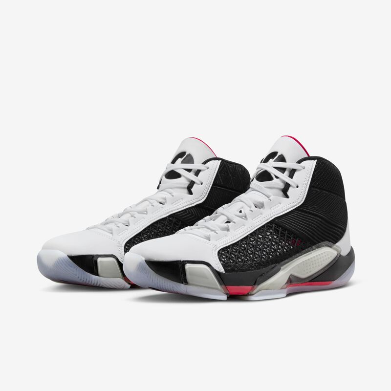 Air Jordan XXXVIII "Fundamental", Blanco/Negro-Rojo Sirio, hi-res