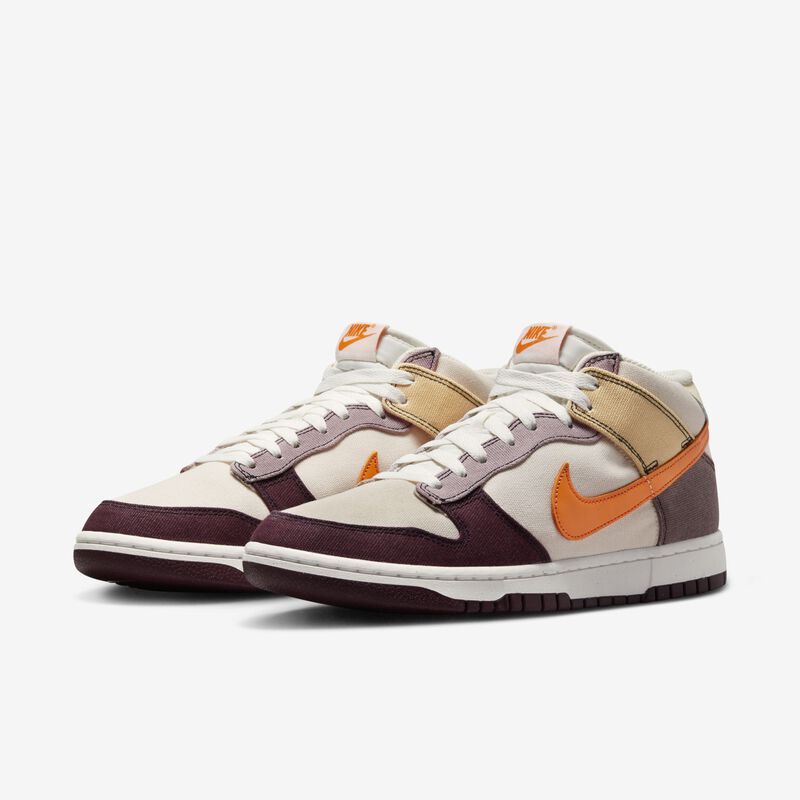 Nike Dunk Mid, Leche de coco/Oro celestial/Eclipse ciruela/Naranja vivo, hi-res