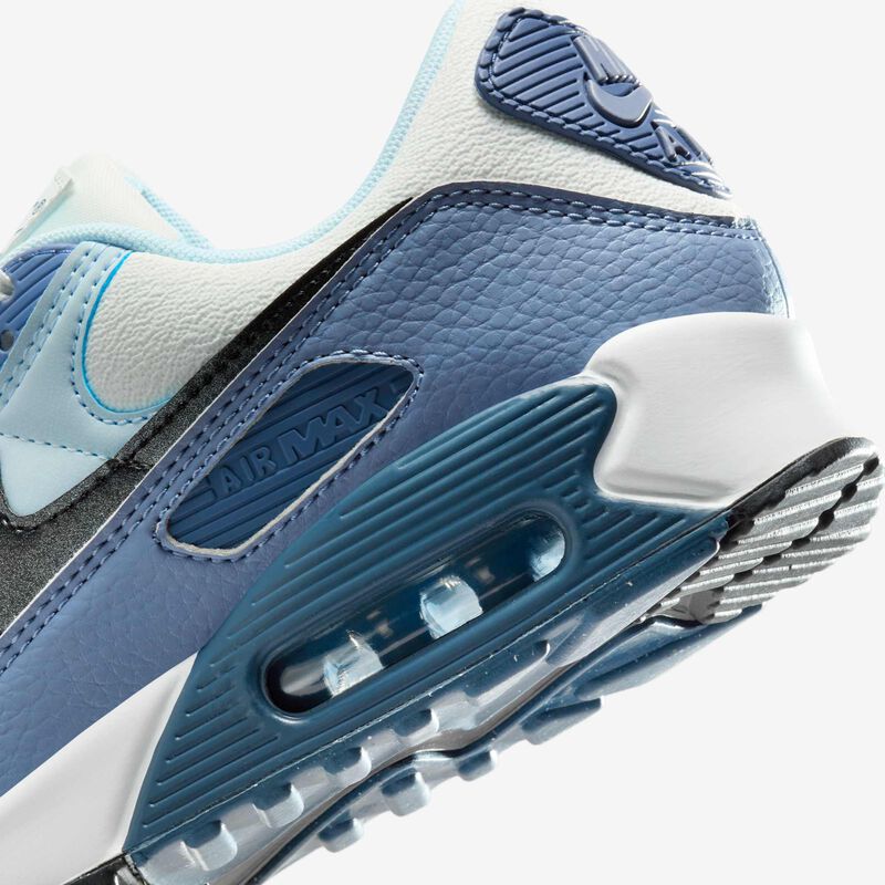 Nike Air Max 90, Blanco Cumbre/Negro-Cenizo Pizarra-Azul Tinte, hi-res