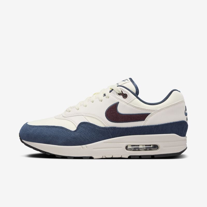 Nike Air Max 1, Leche De Coco/Azul Marino Militar/Marrón Verdoso Claro/Burdeos Enérgico, hi-res