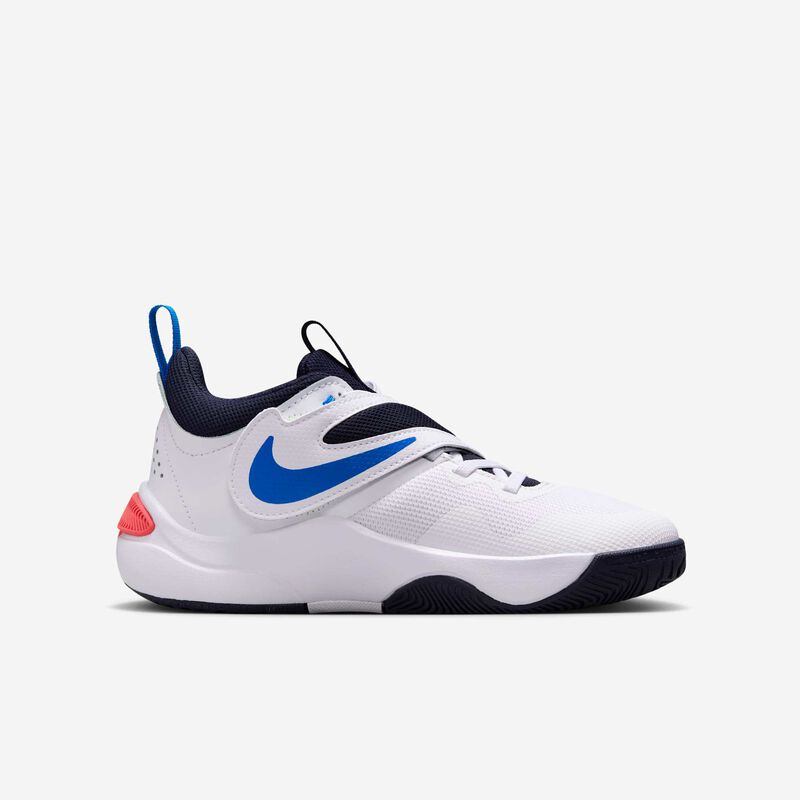 Nike Team Hustle D 11, Blanco/Carmesí Brillante/Azul Foto/Toque De Limón Claro, hi-res