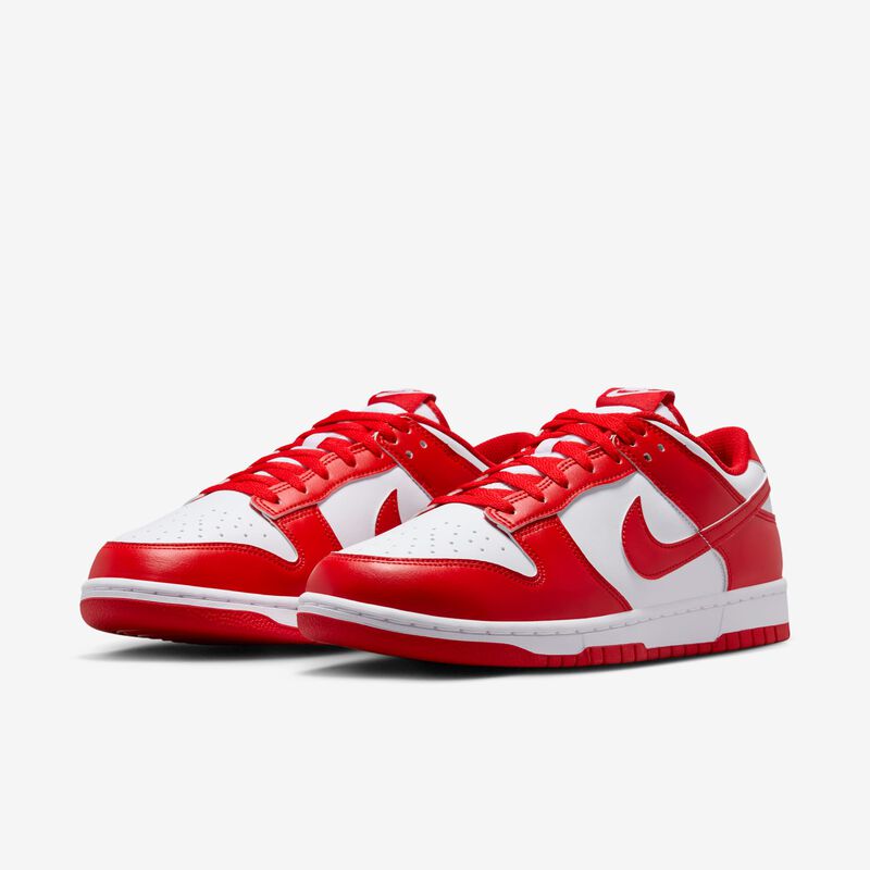 Nike Dunk Low Retro, Blanco/Blanco/Rojo Universitario, hi-res