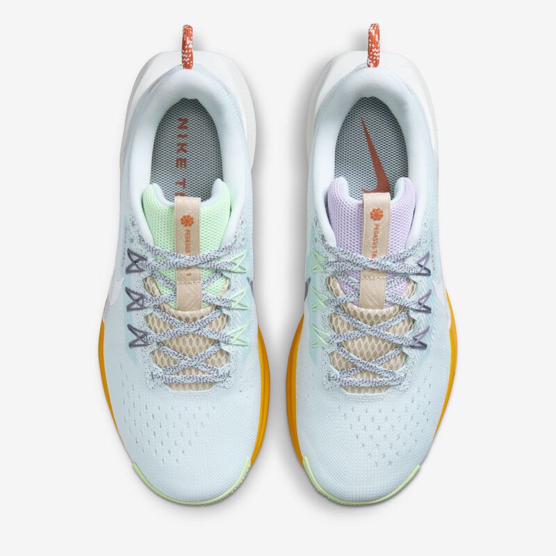 Nike Pegasus Trail 5, Azul Glaciar/Blanco-Amanecer-Reloj De Sol, hi-res